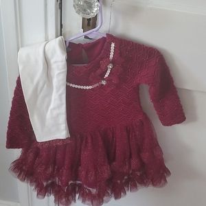 18 months old girl long sleeve dress top and pants